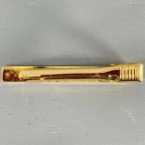 CHRISTIAN DIOR Vintage Gold Silver Metal Tie Clip